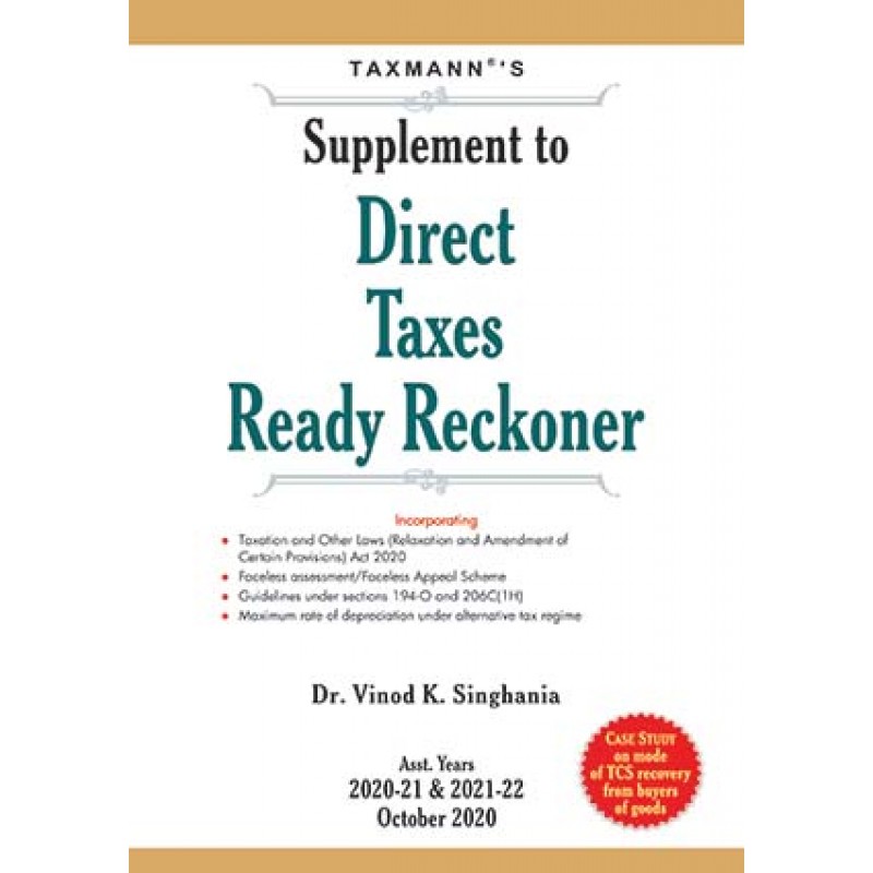 Taxmann s Supplement To Direct Taxes Ready Reckoner By Vinod K Singhania